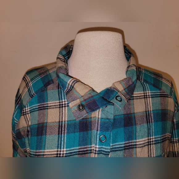 Rustic Ridge Fleece lined flannel, Size 2XL, Teal, Pockets - Picture 4 of 11